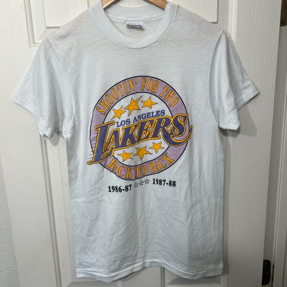 80s Los Angeles Lakers Back to Back super thin shirt.